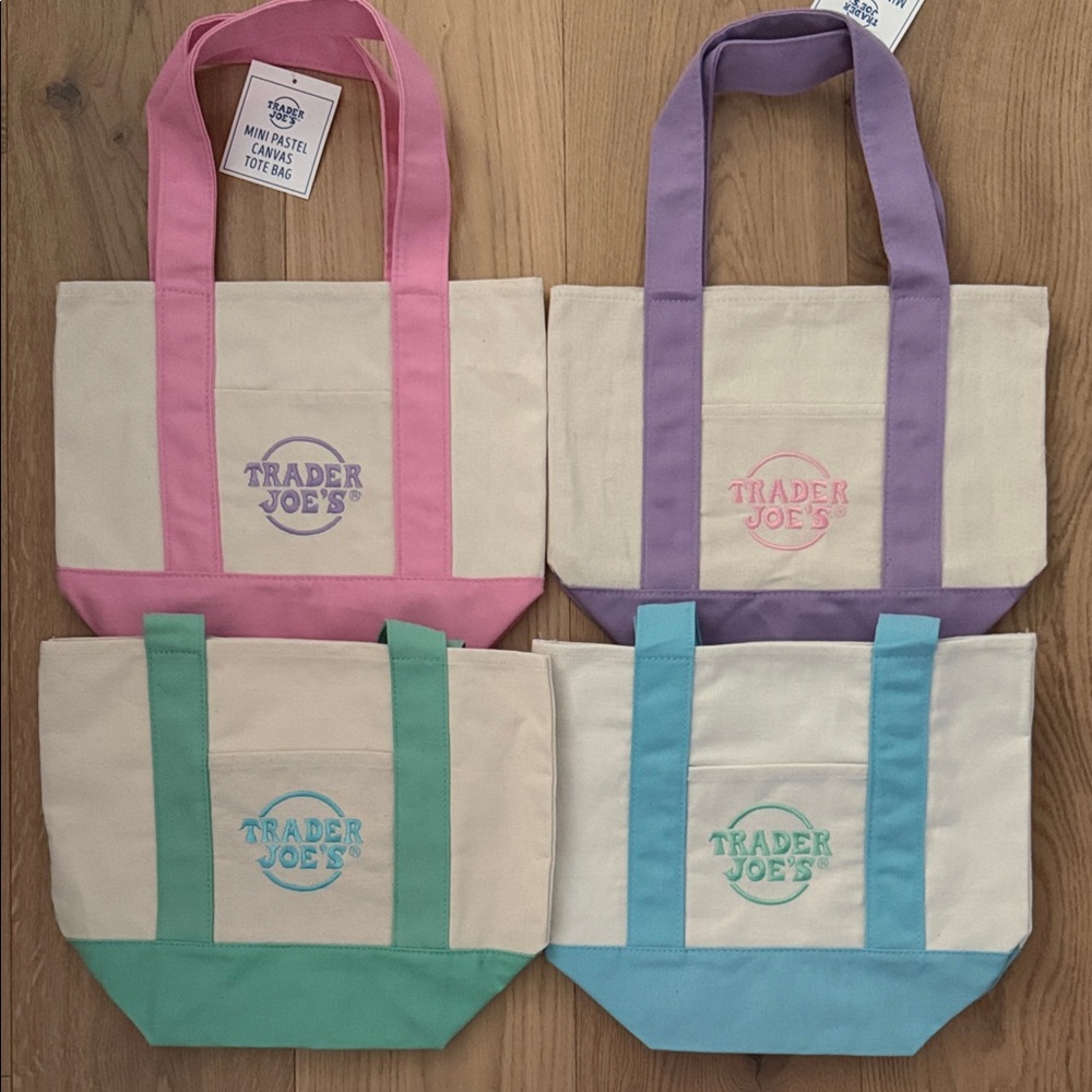 4-Mini Pastel Trader Joe’s Tote Bag